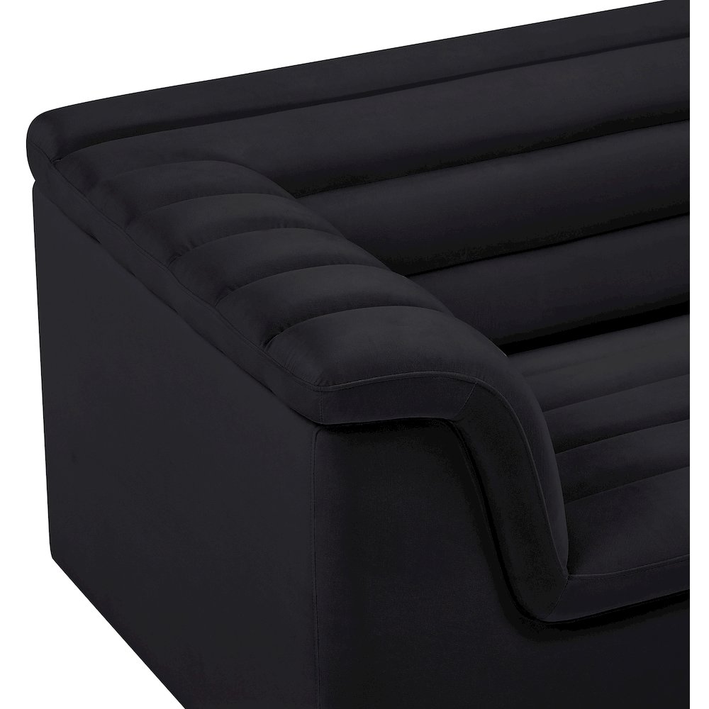 Cascade Black Velvet Fabric Chair. Picture 9