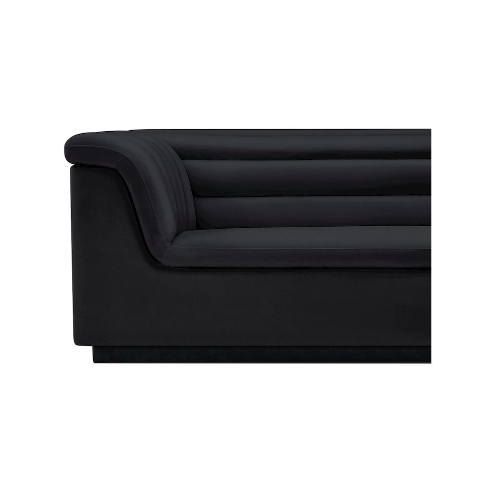 Cascade Black Velvet Fabric Loveseat. Picture 11