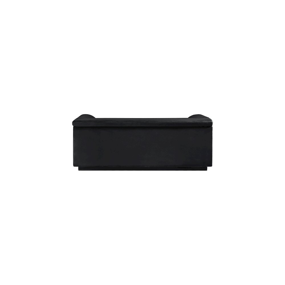 Cascade Black Velvet Fabric Loveseat. Picture 3