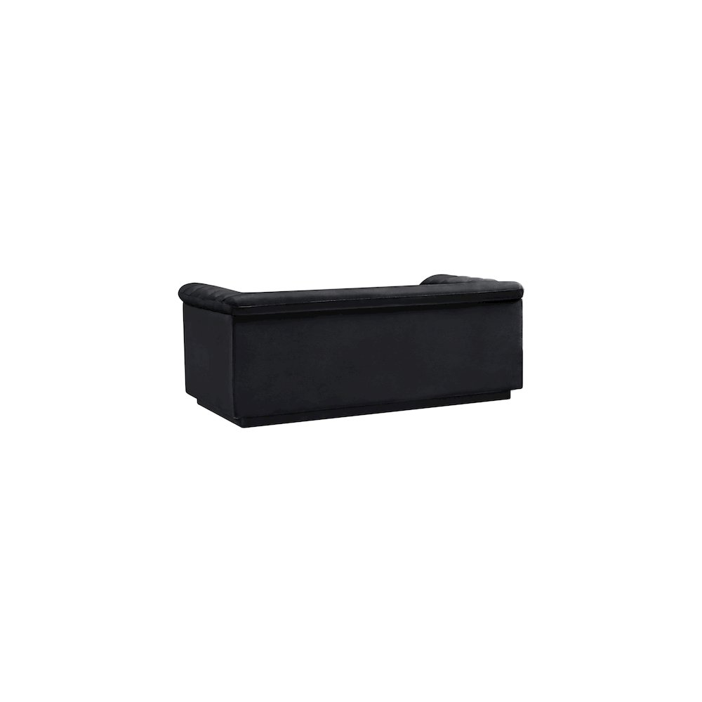 Cascade Black Velvet Fabric Loveseat. Picture 4