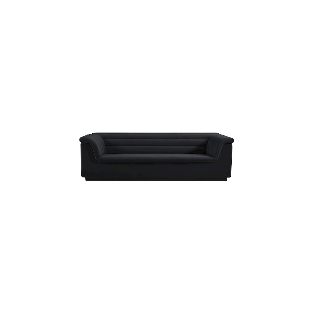 Cascade Black Velvet Fabric Sofa. Picture 5