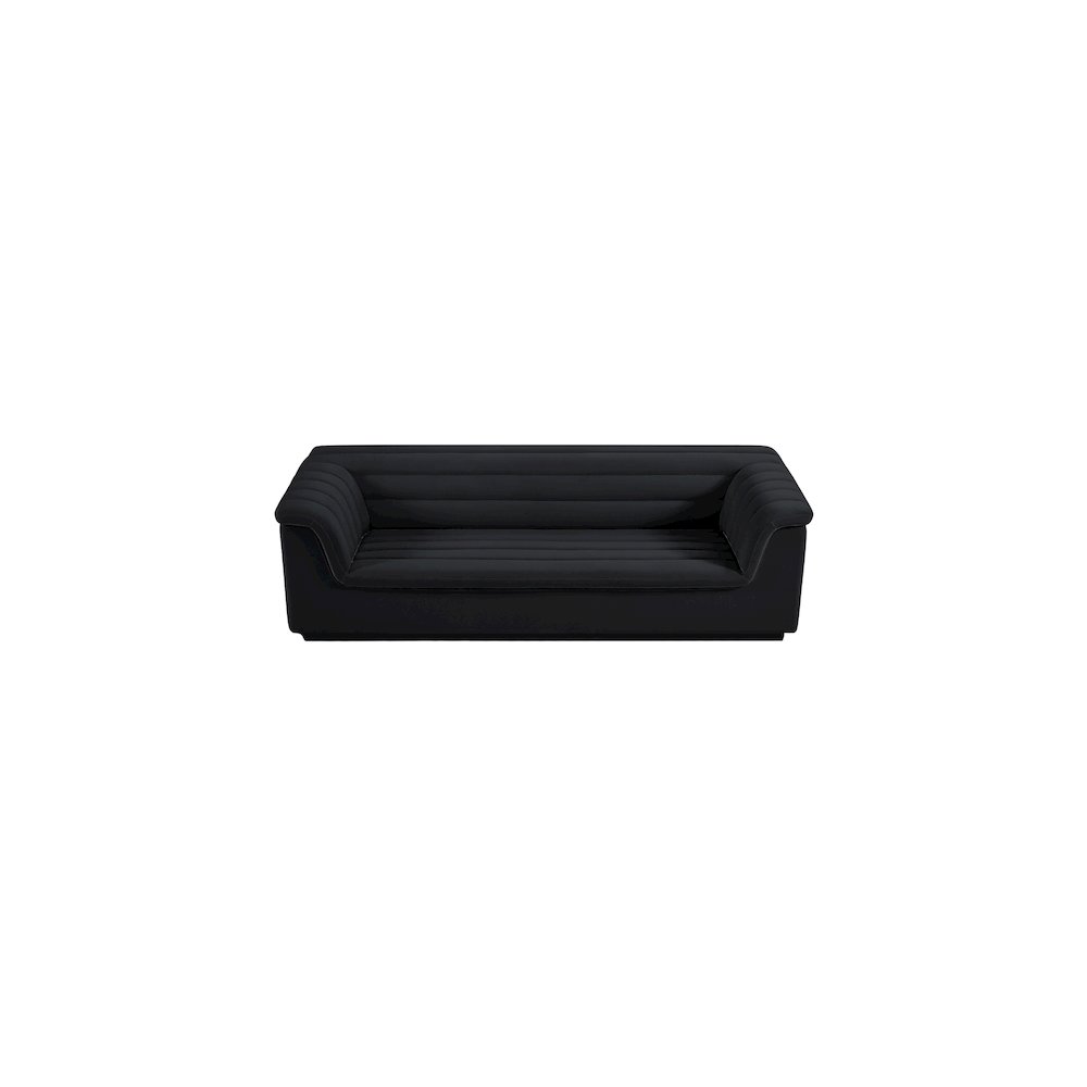 Cascade Black Velvet Fabric Sofa. Picture 6