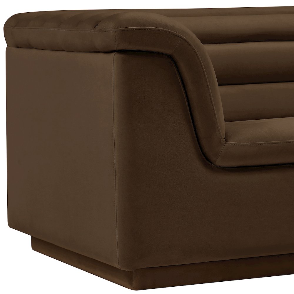 Cascade Brown Velvet Fabric Chair. Picture 10
