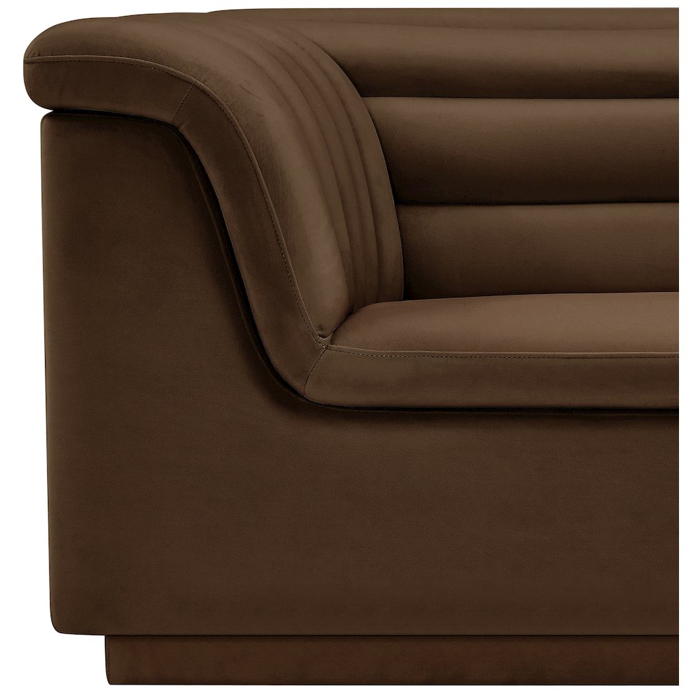 Cascade Brown Velvet Fabric Chair. Picture 11