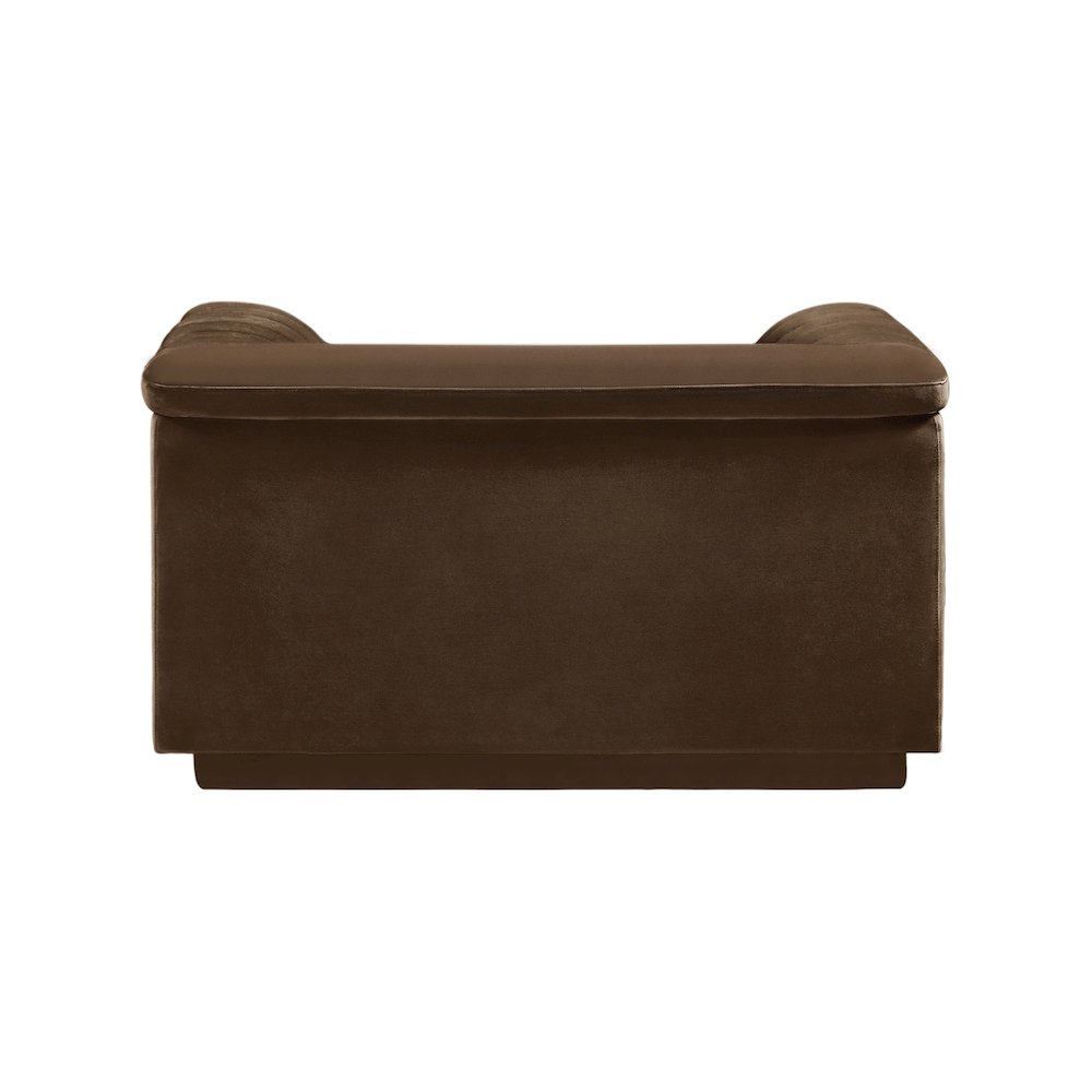 Cascade Brown Velvet Fabric Chair. Picture 3