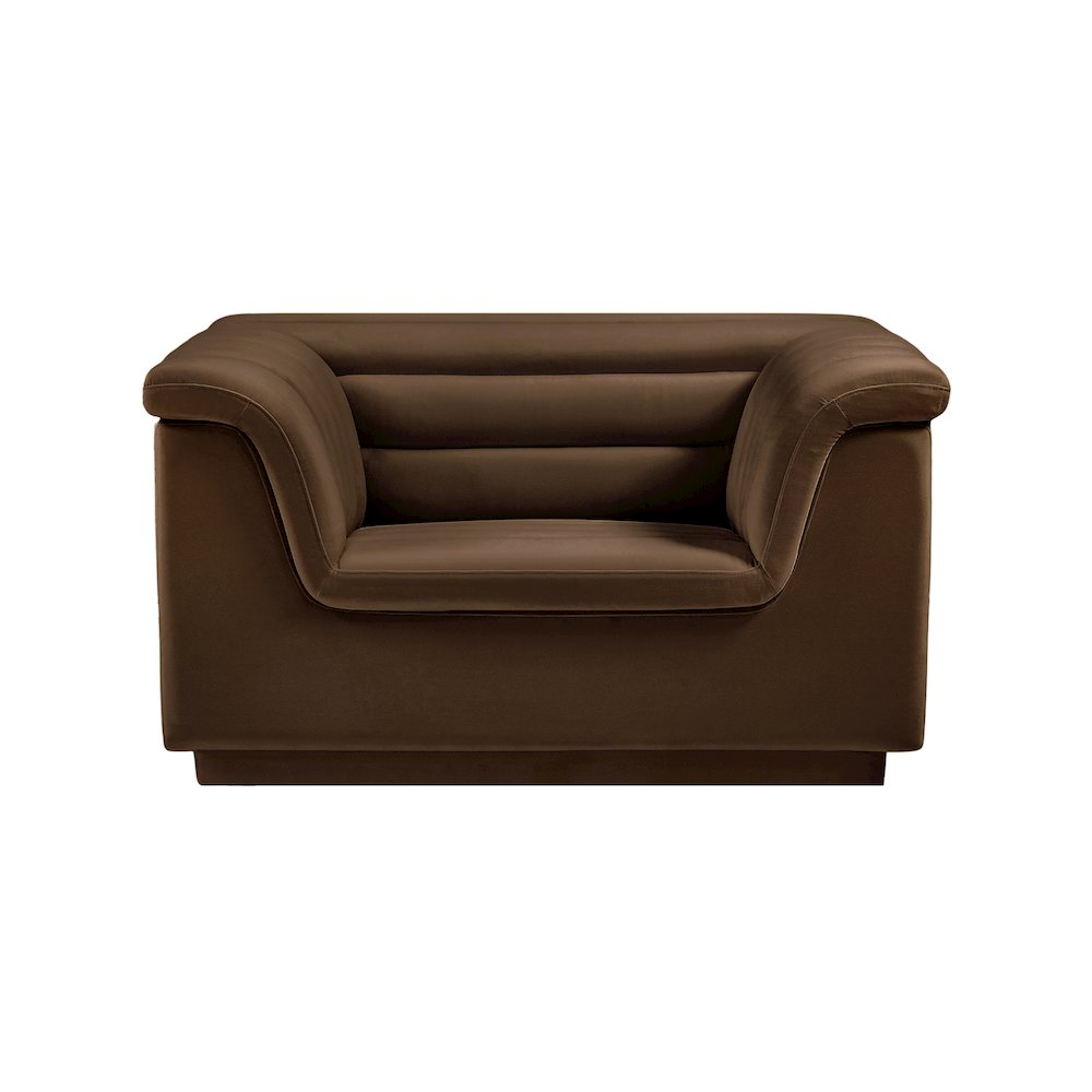 Cascade Brown Velvet Fabric Chair. Picture 5