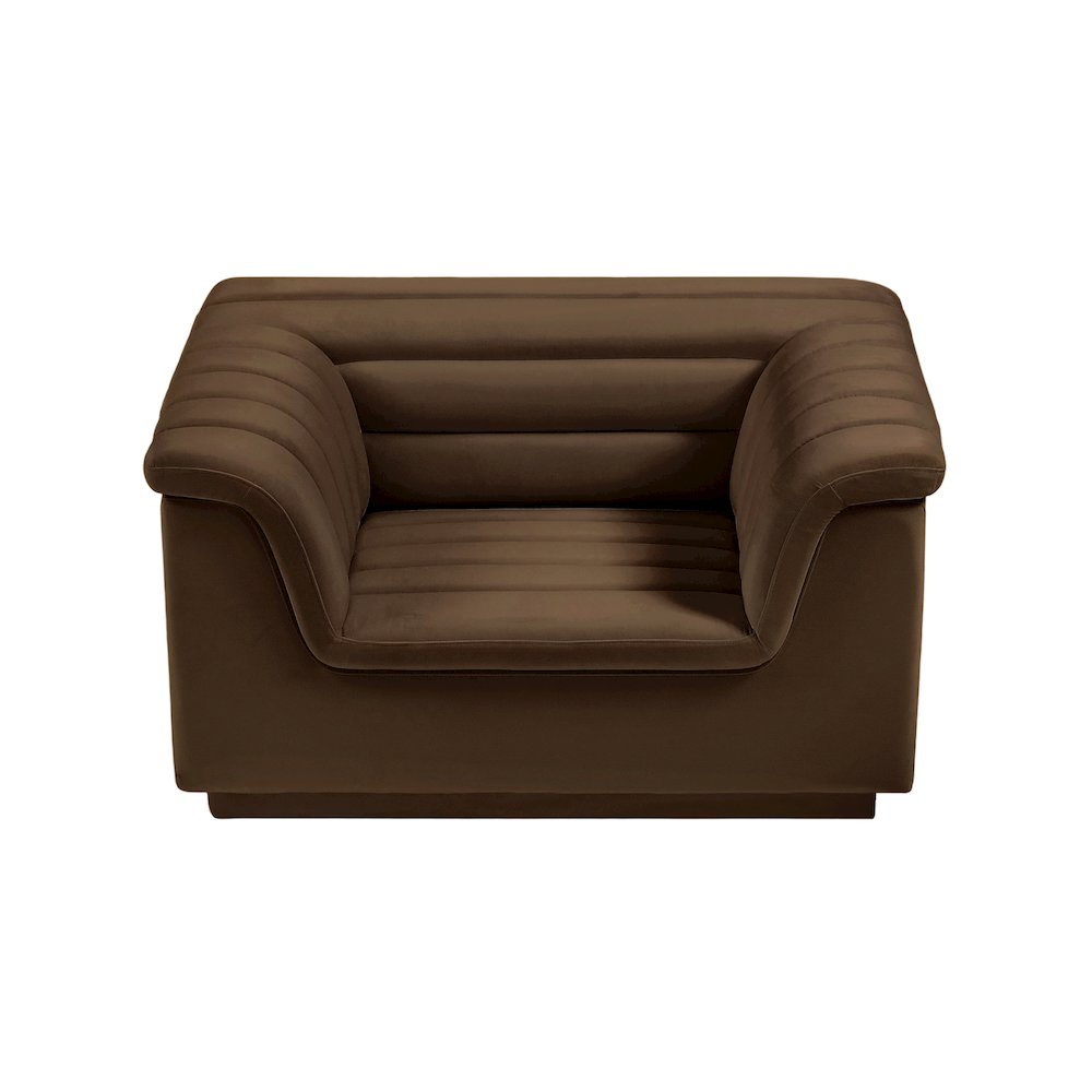 Cascade Brown Velvet Fabric Chair. Picture 6