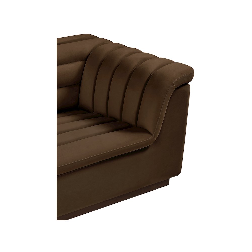 Cascade Brown Velvet Fabric Chair. Picture 8