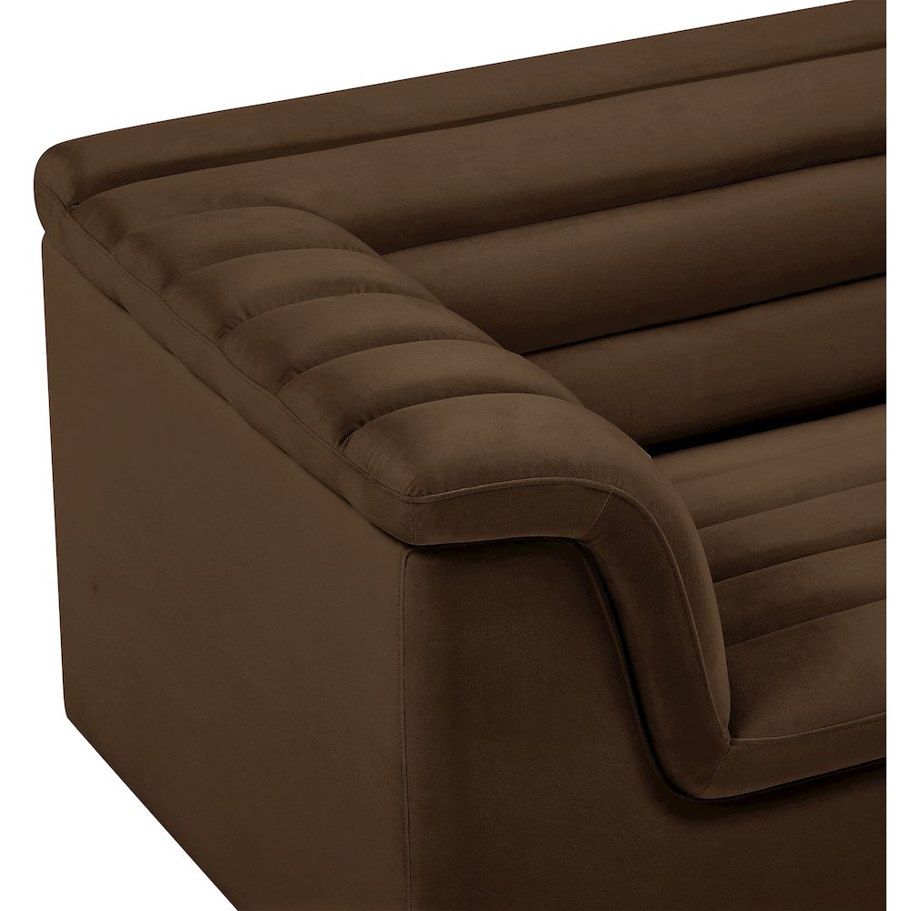 Cascade Brown Velvet Fabric Chair. Picture 9