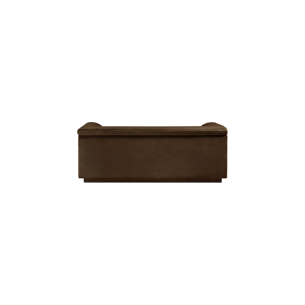 Cascade Brown Velvet Fabric Loveseat. Picture 3