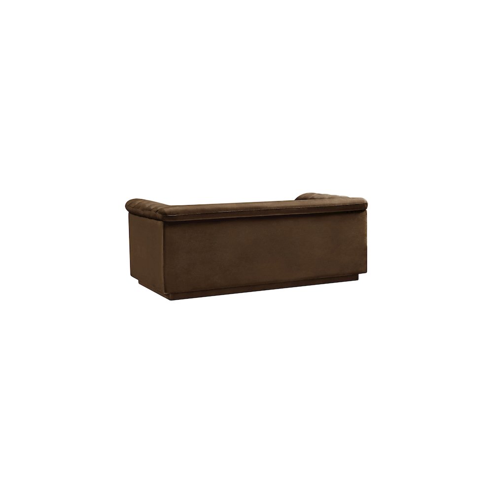 Cascade Brown Velvet Fabric Loveseat. Picture 4