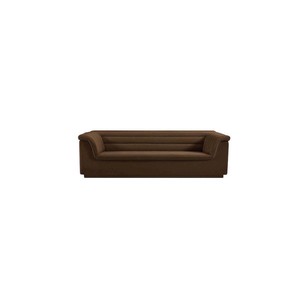 Cascade Brown Velvet Fabric Sofa. Picture 5