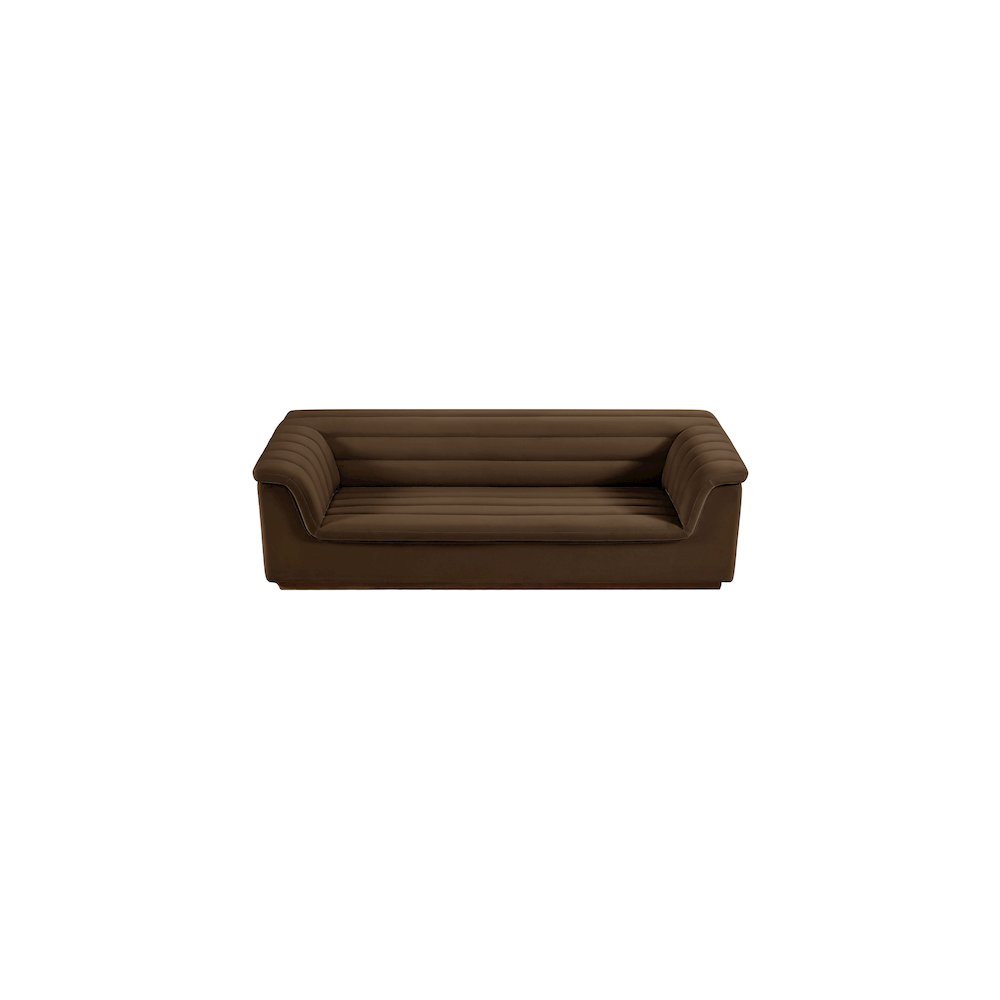 Cascade Brown Velvet Fabric Sofa. Picture 6