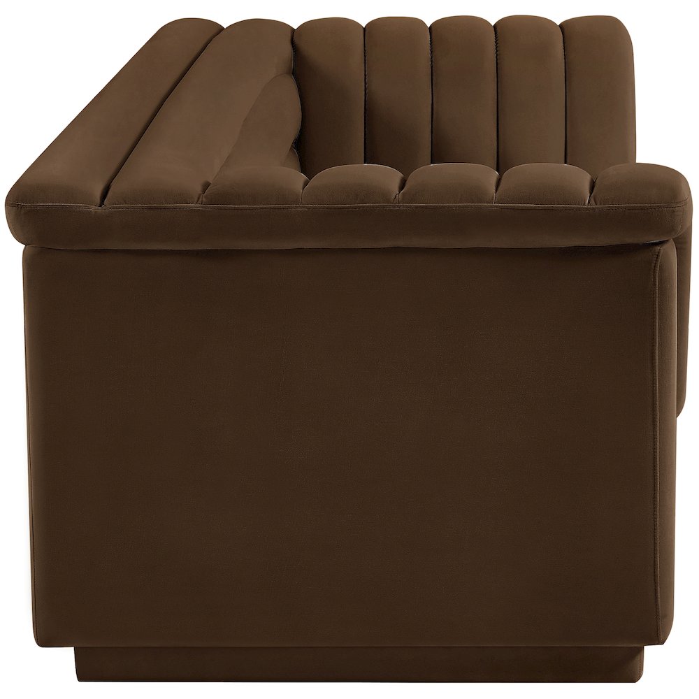 Cascade Brown Velvet Fabric Sofa. Picture 7