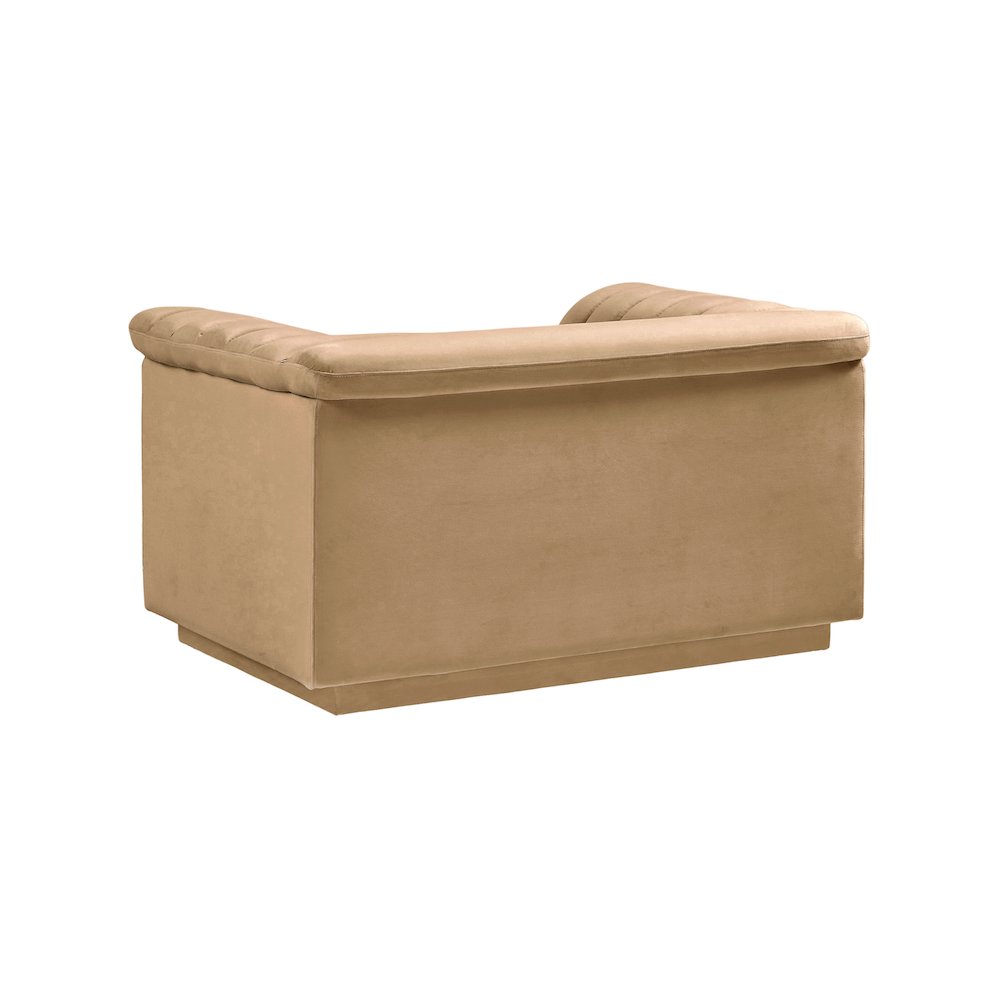 Cascade Camel Velvet Fabric Chair. Picture 4