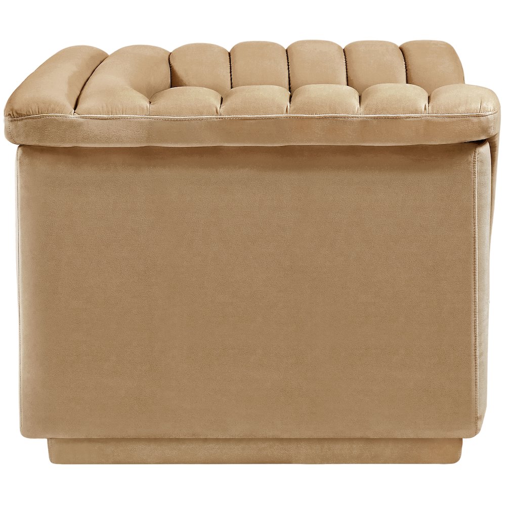 Cascade Camel Velvet Fabric Chair. Picture 7