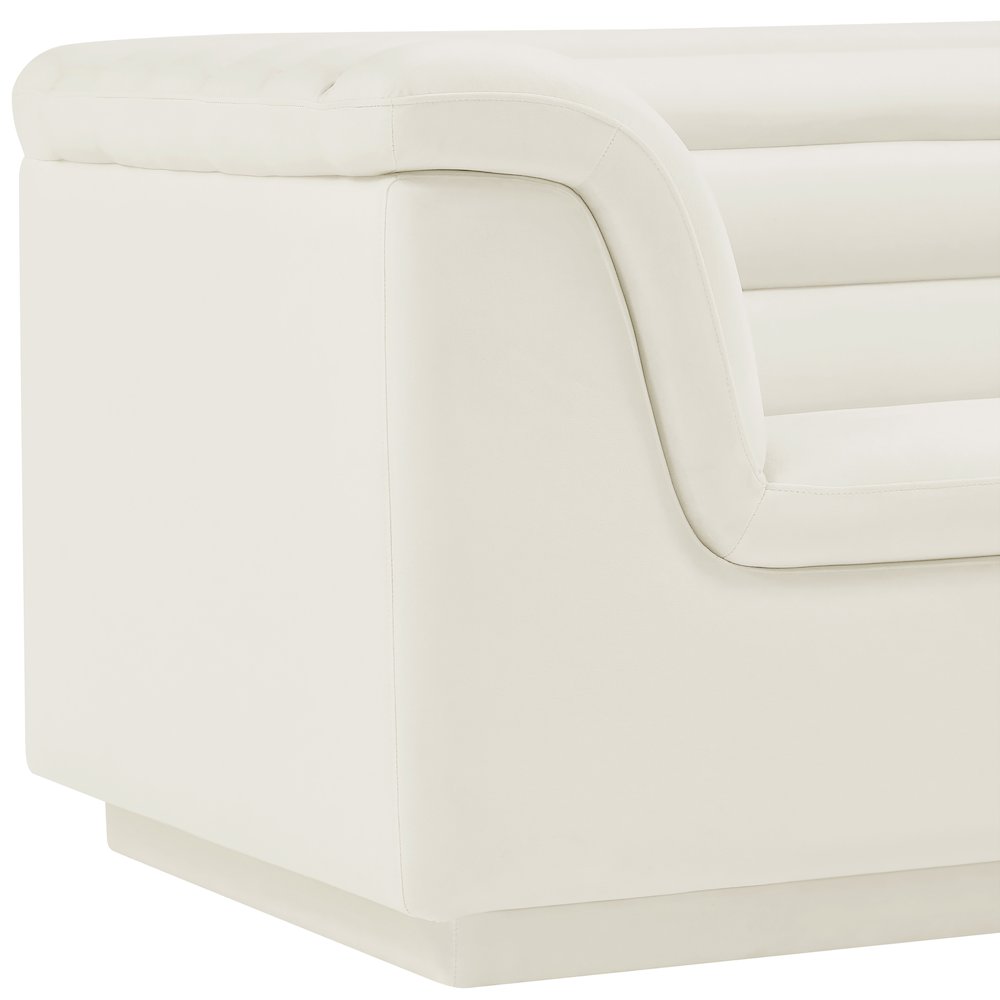 Cascade Cream Velvet Fabric Chair. Picture 10