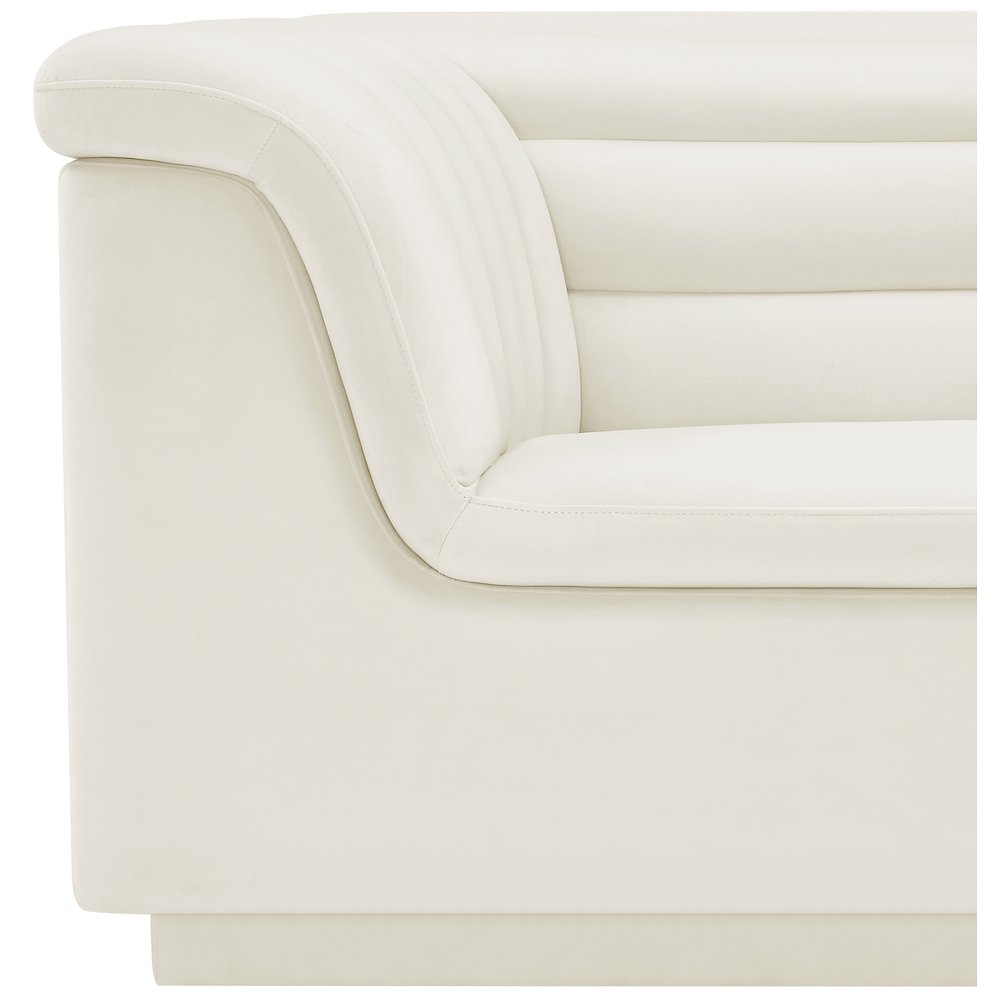 Cascade Cream Velvet Fabric Chair. Picture 11