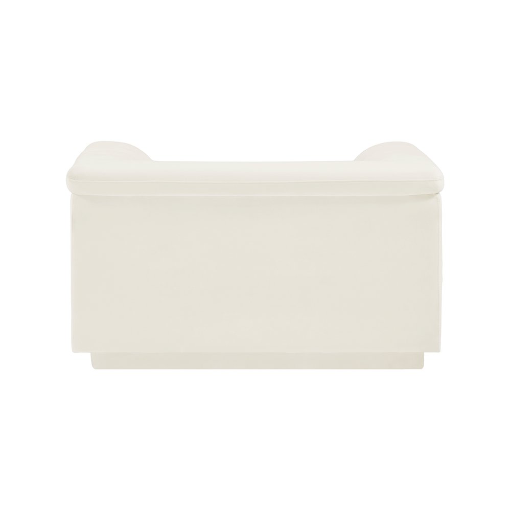 Cascade Cream Velvet Fabric Chair. Picture 3