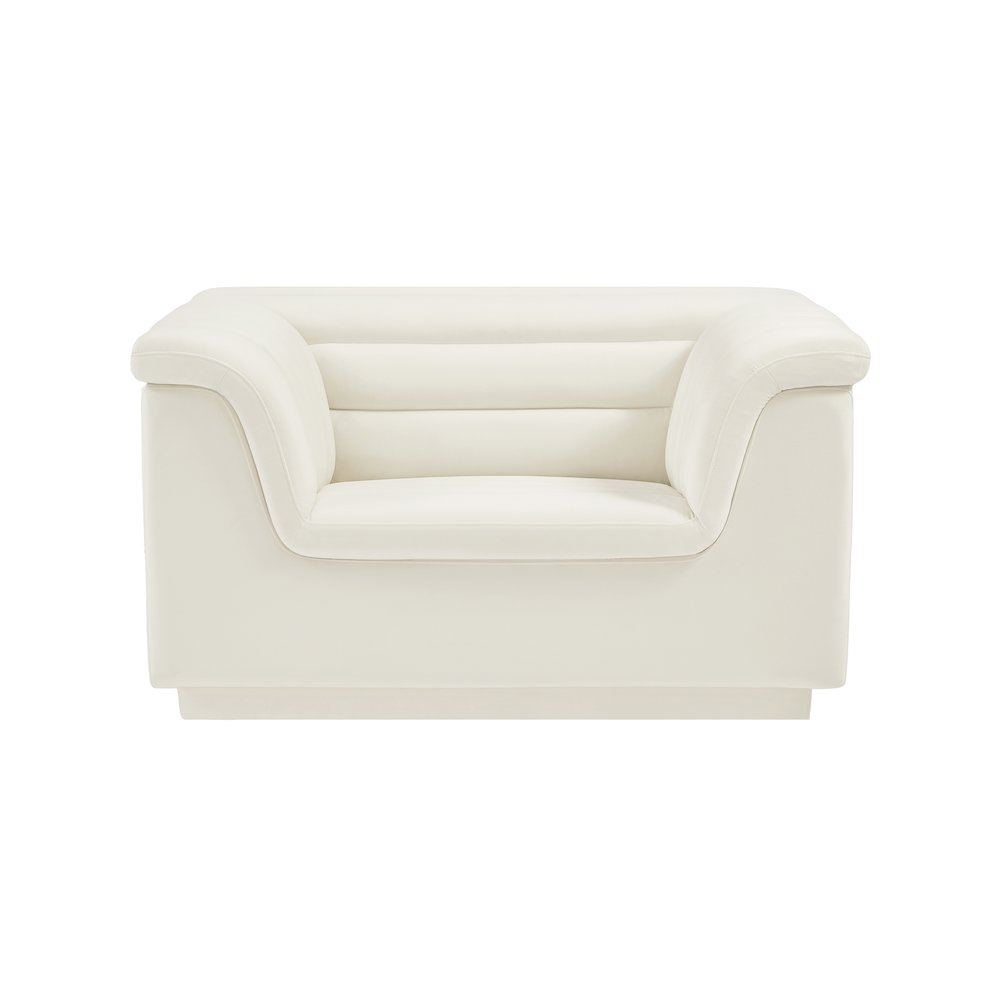 Cascade Cream Velvet Fabric Chair. Picture 5