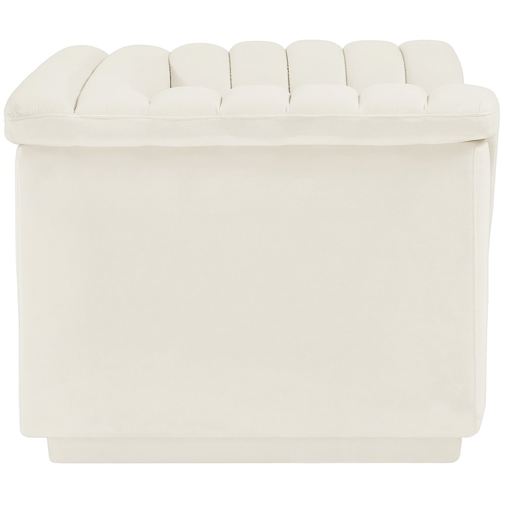 Cascade Cream Velvet Fabric Chair. Picture 7