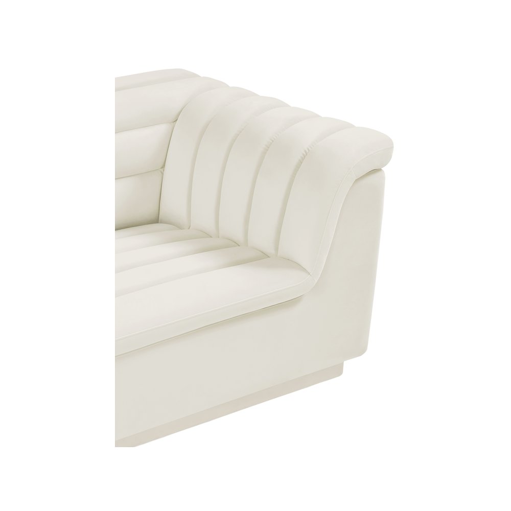 Cascade Cream Velvet Fabric Chair. Picture 8
