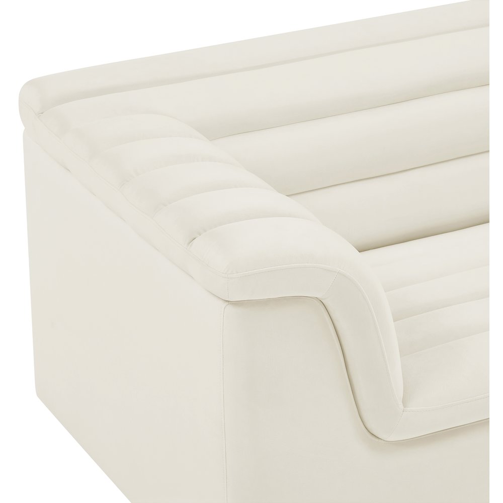 Cascade Cream Velvet Fabric Chair. Picture 9