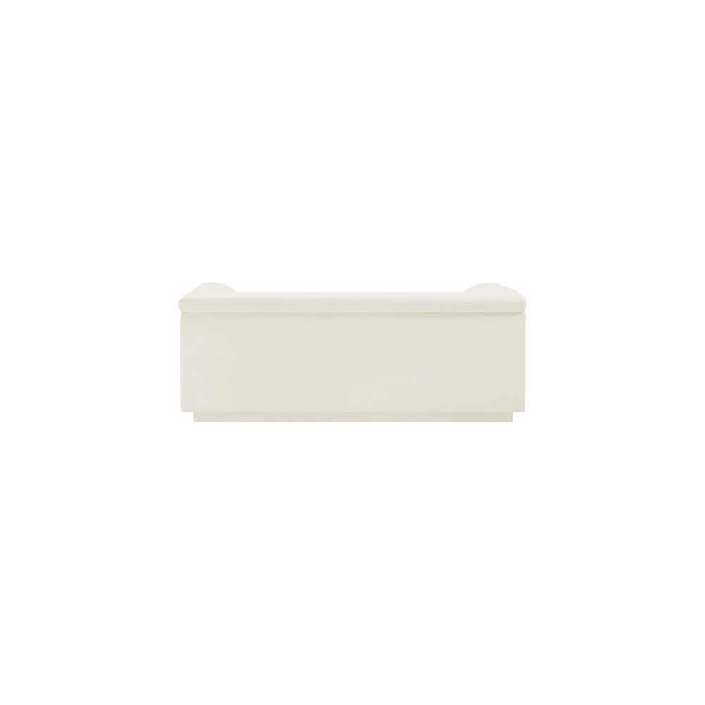 Cascade Cream Velvet Fabric Loveseat. Picture 3