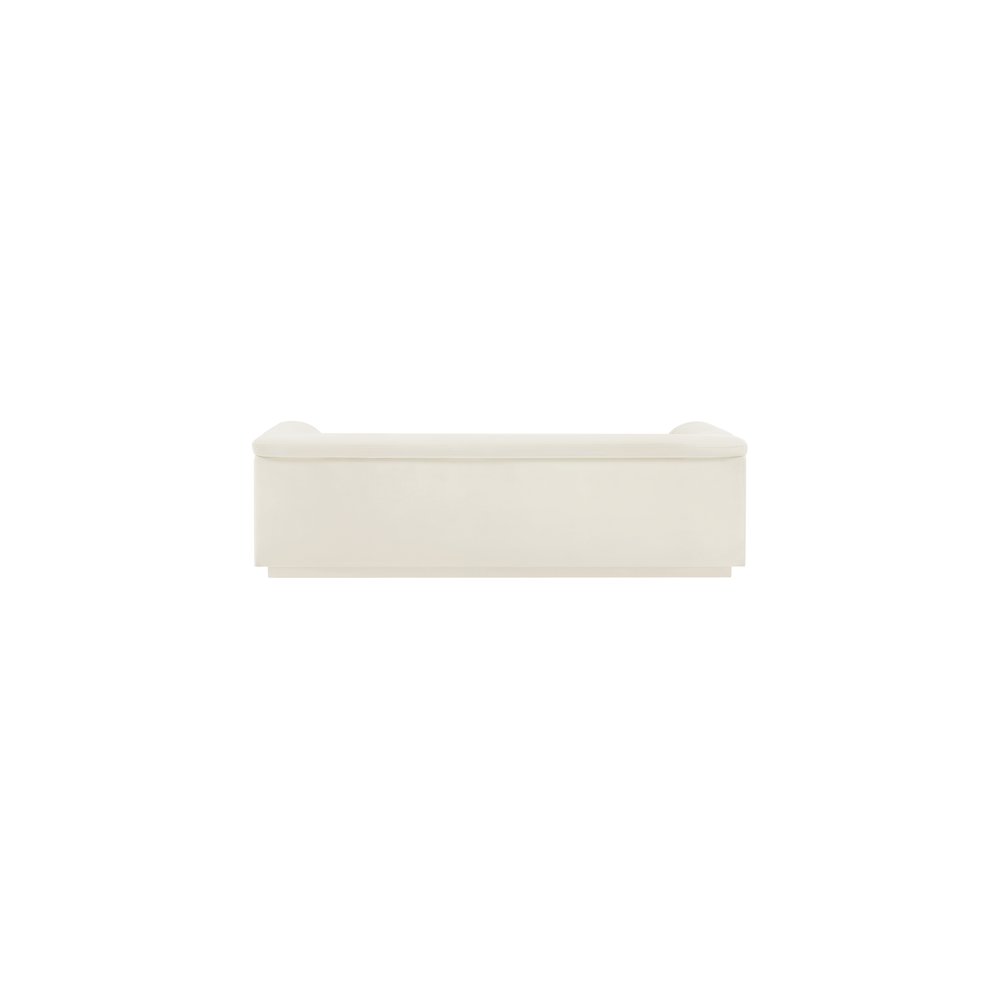 Cascade Cream Velvet Fabric Sofa. Picture 3