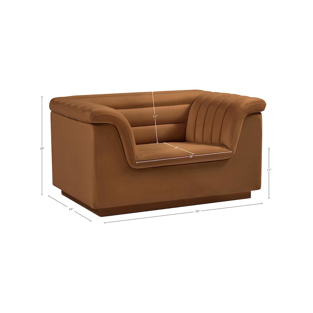 Cascade Saddle Velvet Fabric Chair. Picture 17