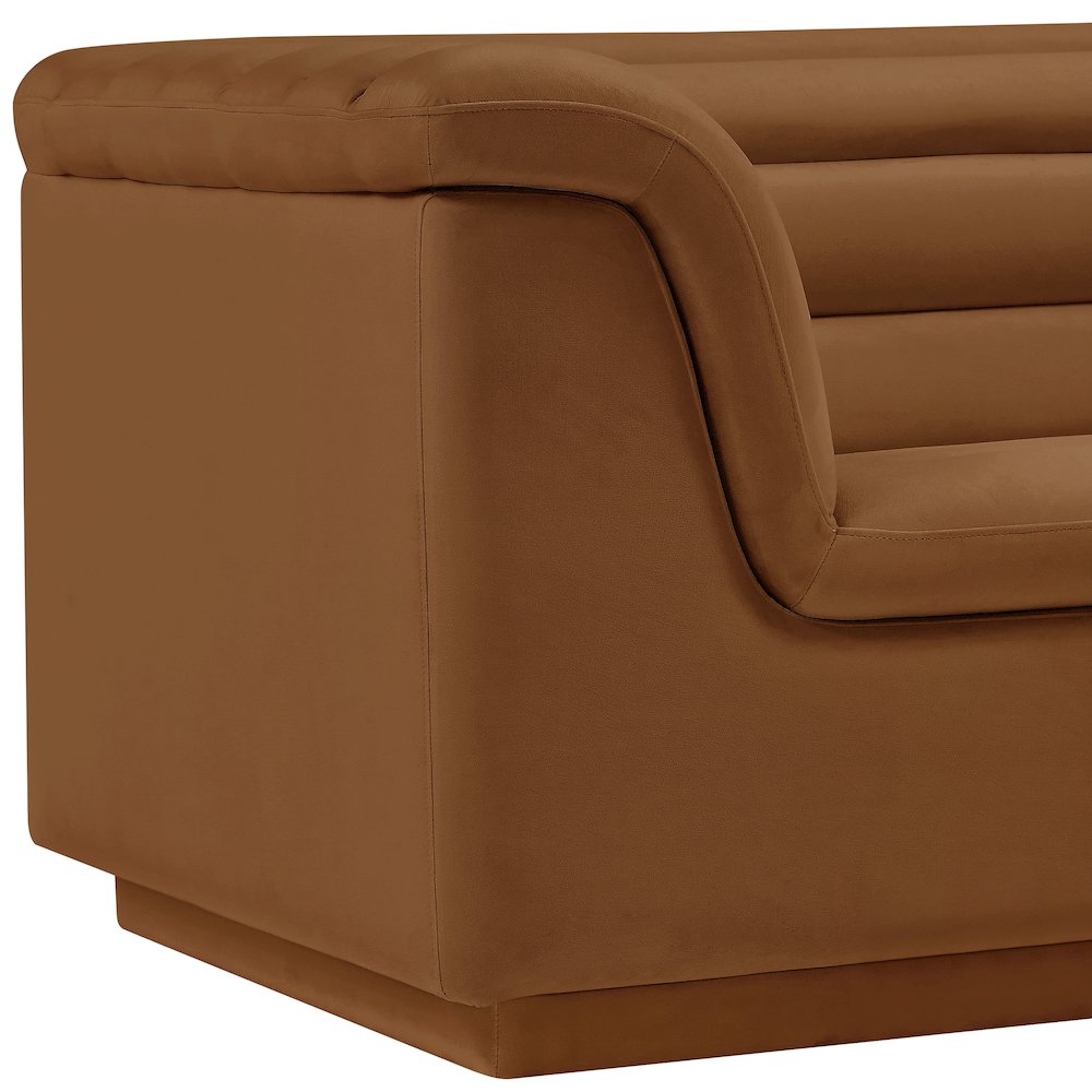 Cascade Saddle Velvet Fabric Chair. Picture 10