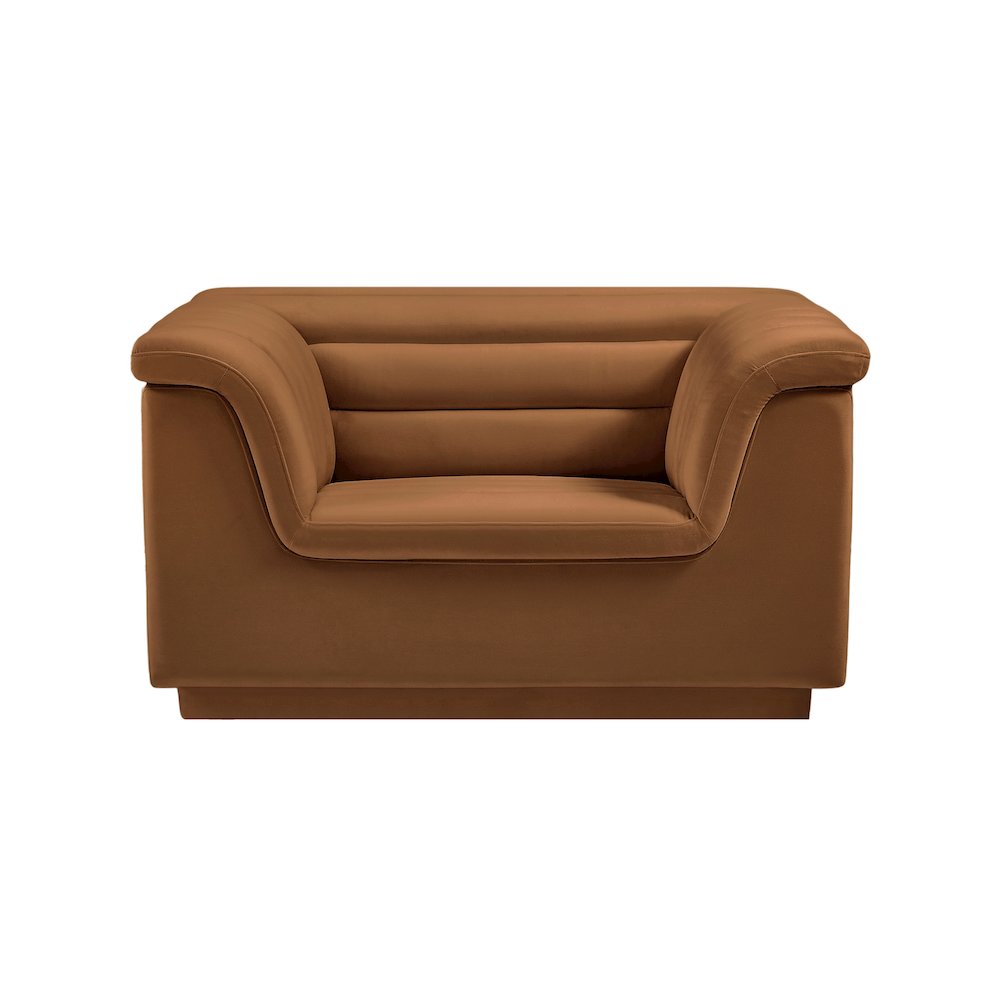 Cascade Saddle Velvet Fabric Chair. Picture 5