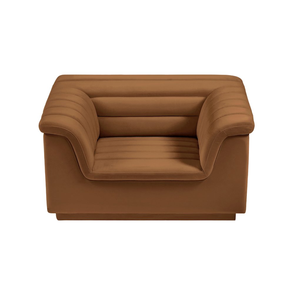 Cascade Saddle Velvet Fabric Chair. Picture 6
