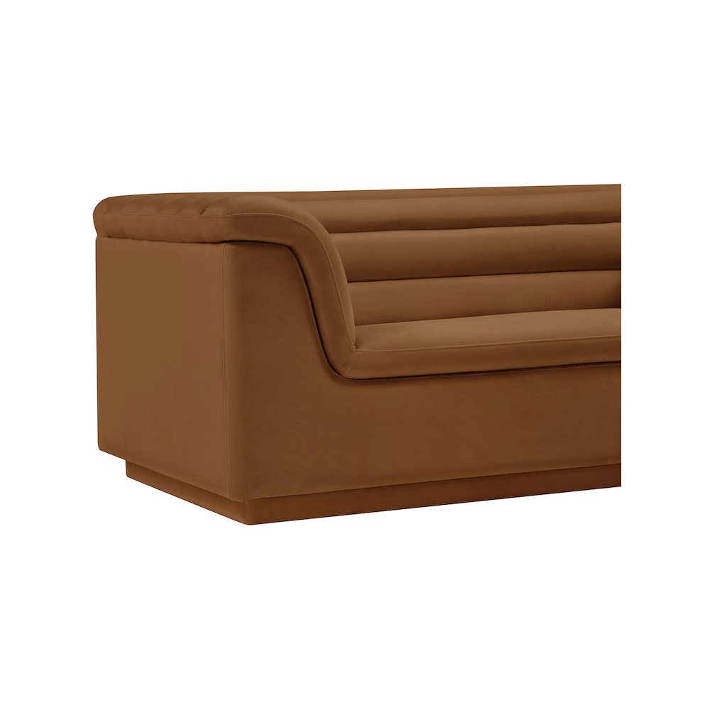Cascade Saddle Velvet Fabric Loveseat. Picture 10