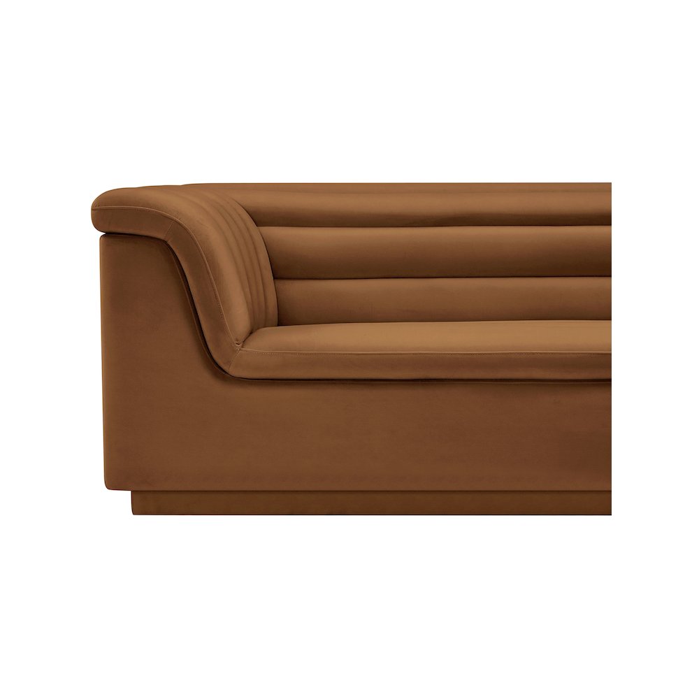 Cascade Saddle Velvet Fabric Loveseat. Picture 11