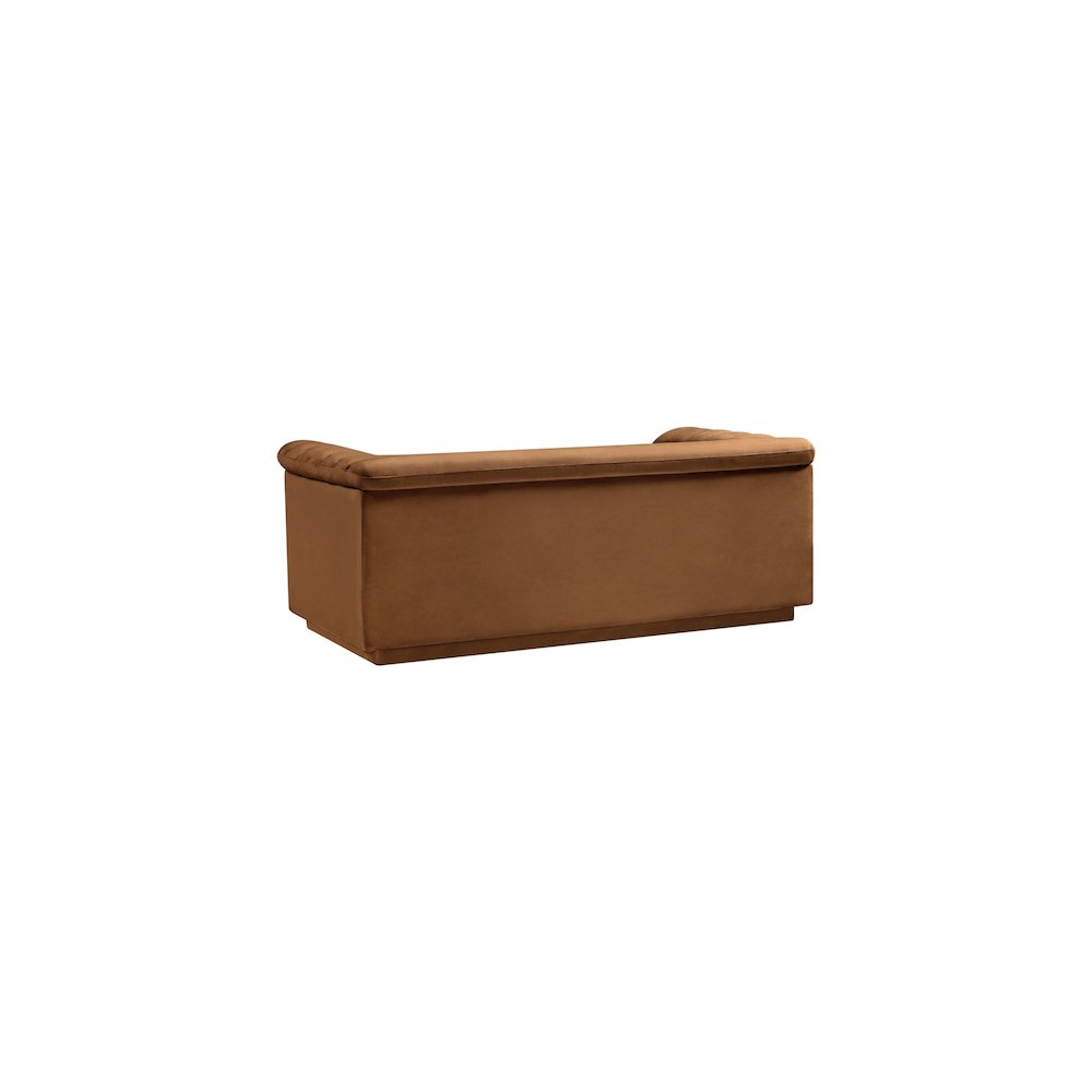 Cascade Saddle Velvet Fabric Loveseat. Picture 4