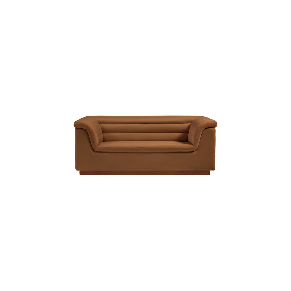 Cascade Saddle Velvet Fabric Loveseat. Picture 5