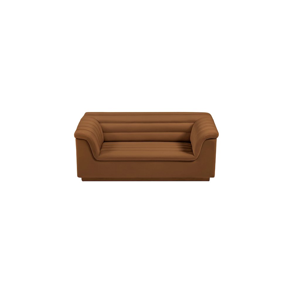 Cascade Saddle Velvet Fabric Loveseat. Picture 6