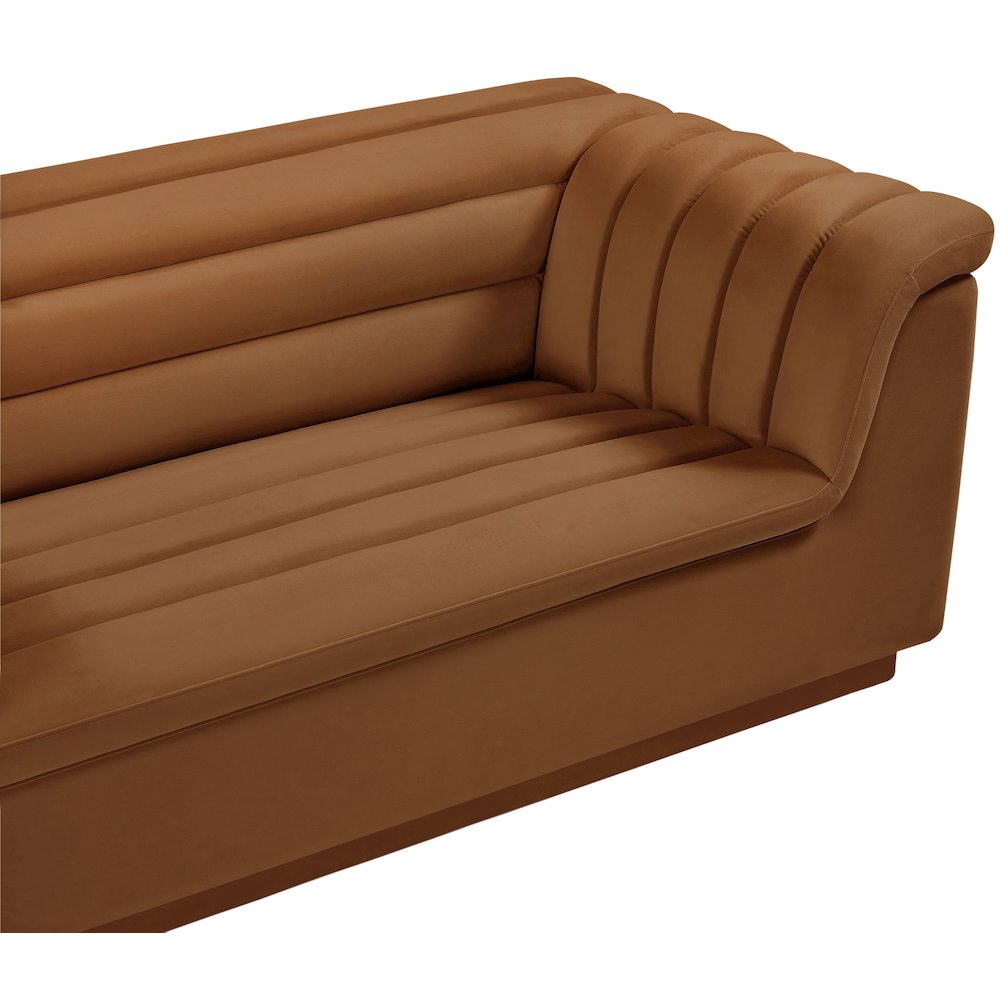 Cascade Saddle Velvet Fabric Loveseat. Picture 8