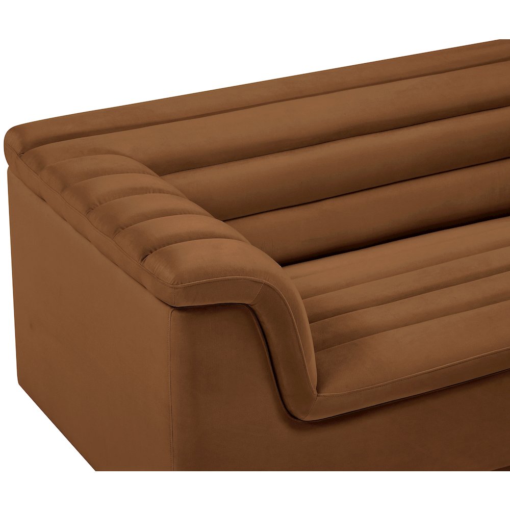 Cascade Saddle Velvet Fabric Loveseat. Picture 9