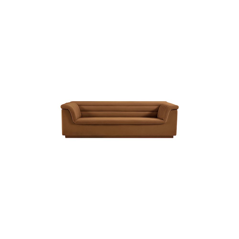 Cascade Saddle Velvet Fabric Sofa. Picture 5