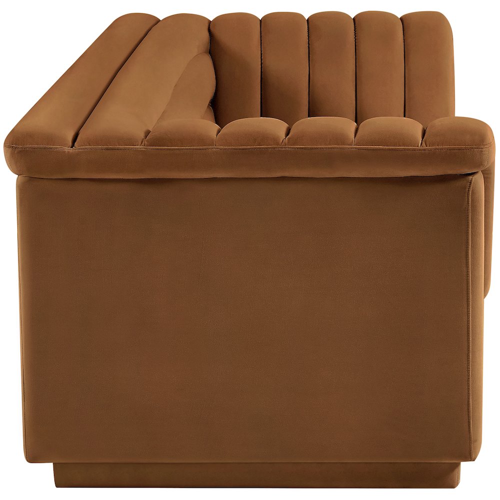 Cascade Saddle Velvet Fabric Sofa. Picture 7