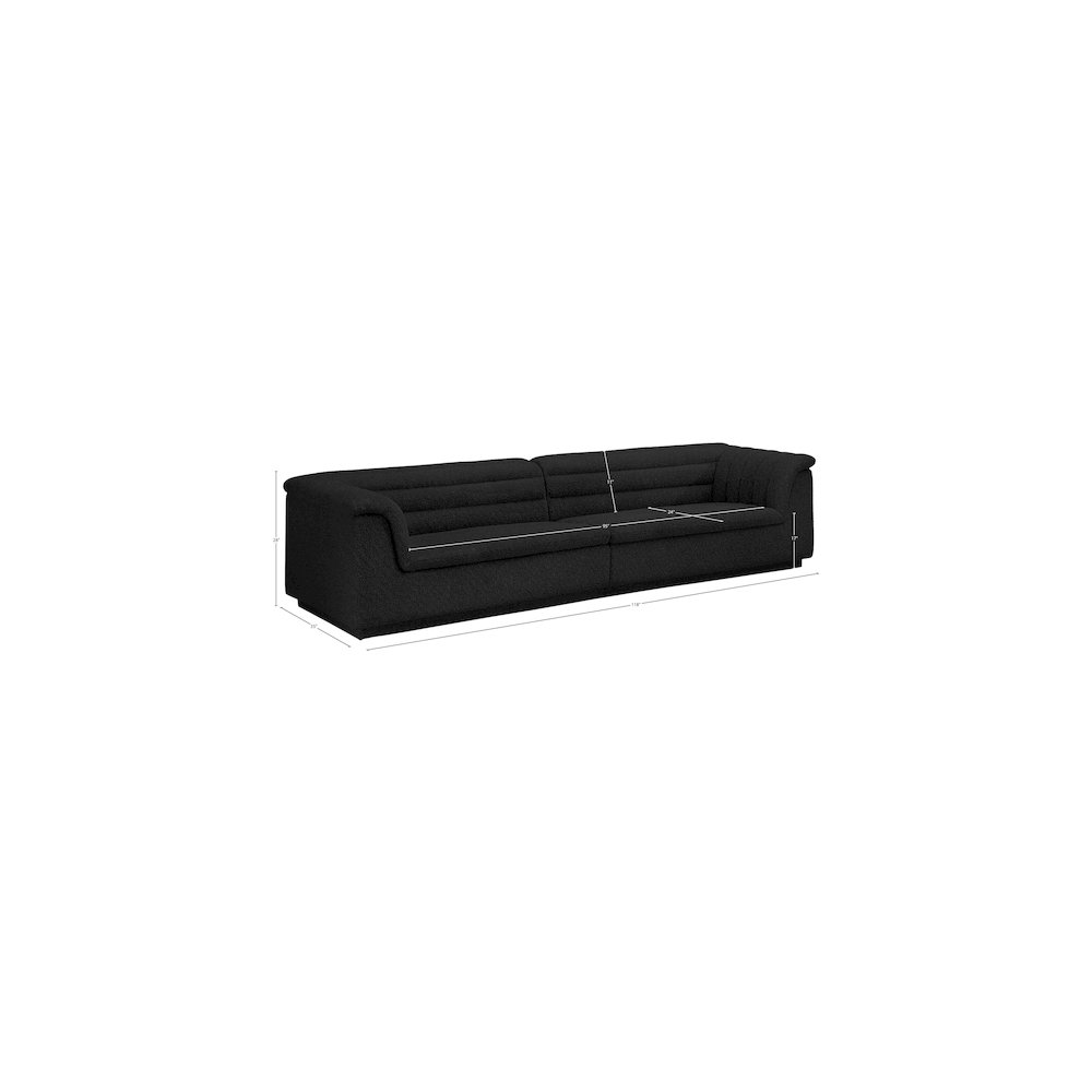 Cascade Black Boucle Fabric Modular Sofa. Picture 10