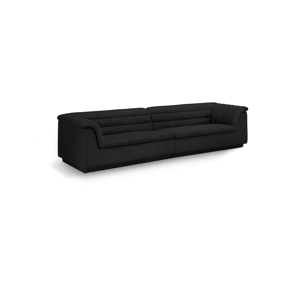 Cascade Black Boucle Fabric Modular Sofa. Picture 1