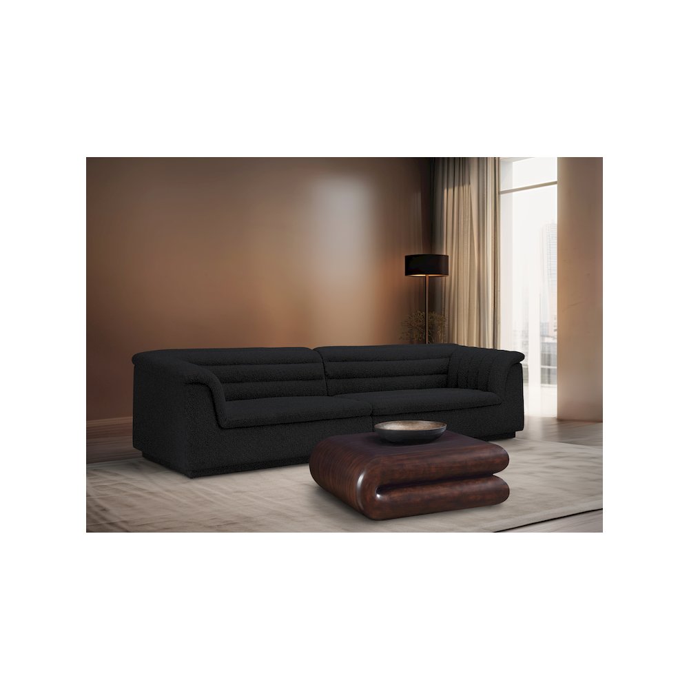 Cascade Black Boucle Fabric Modular Sofa. Picture 2