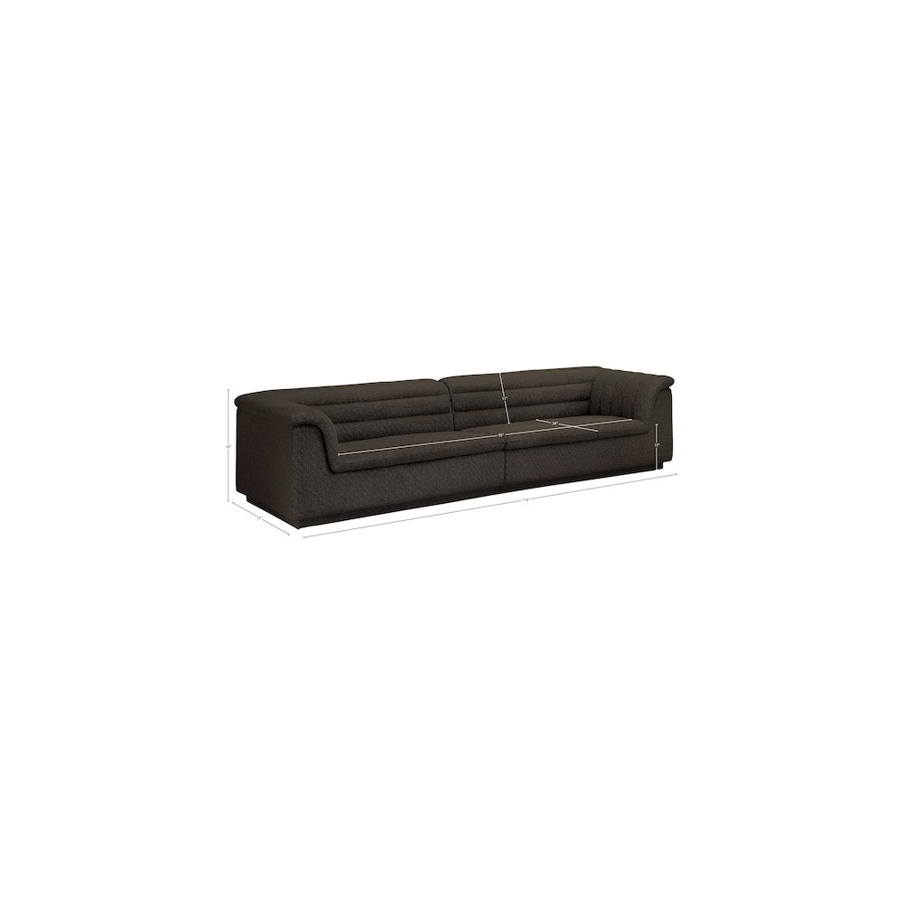 Cascade Brown Boucle Fabric Modular Sofa. Picture 10