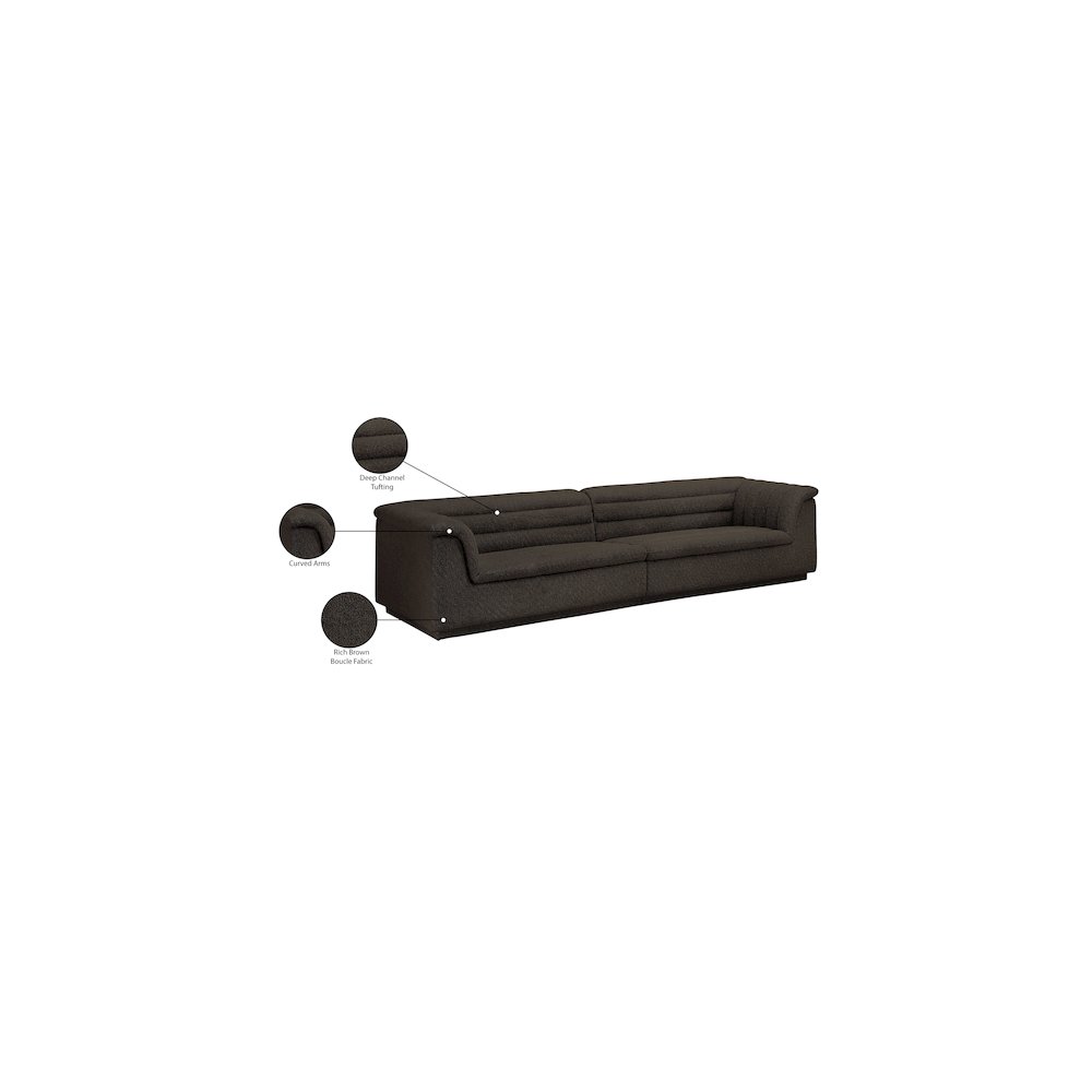 Cascade Brown Boucle Fabric Modular Sofa. Picture 11