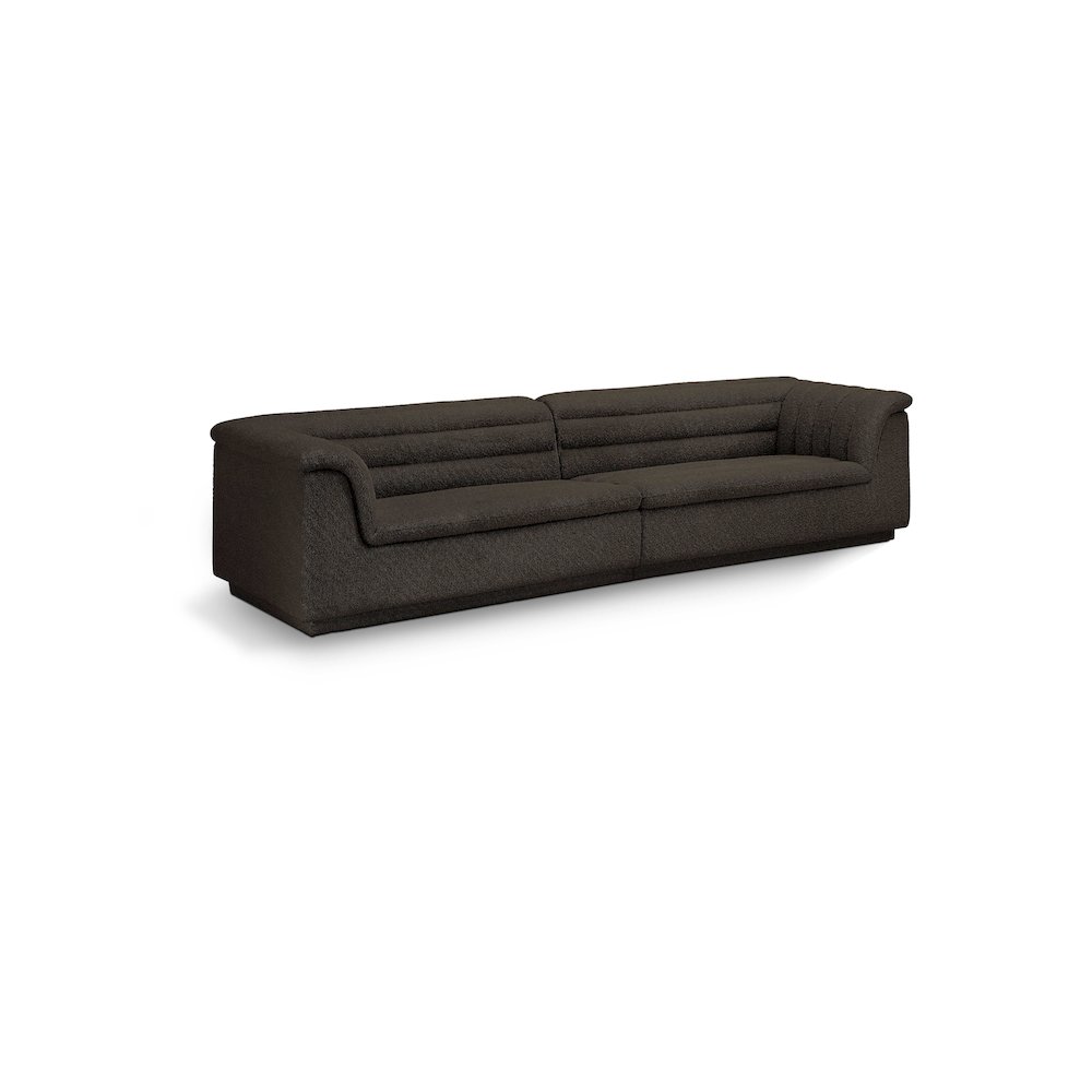 Cascade Brown Boucle Fabric Modular Sofa. Picture 1