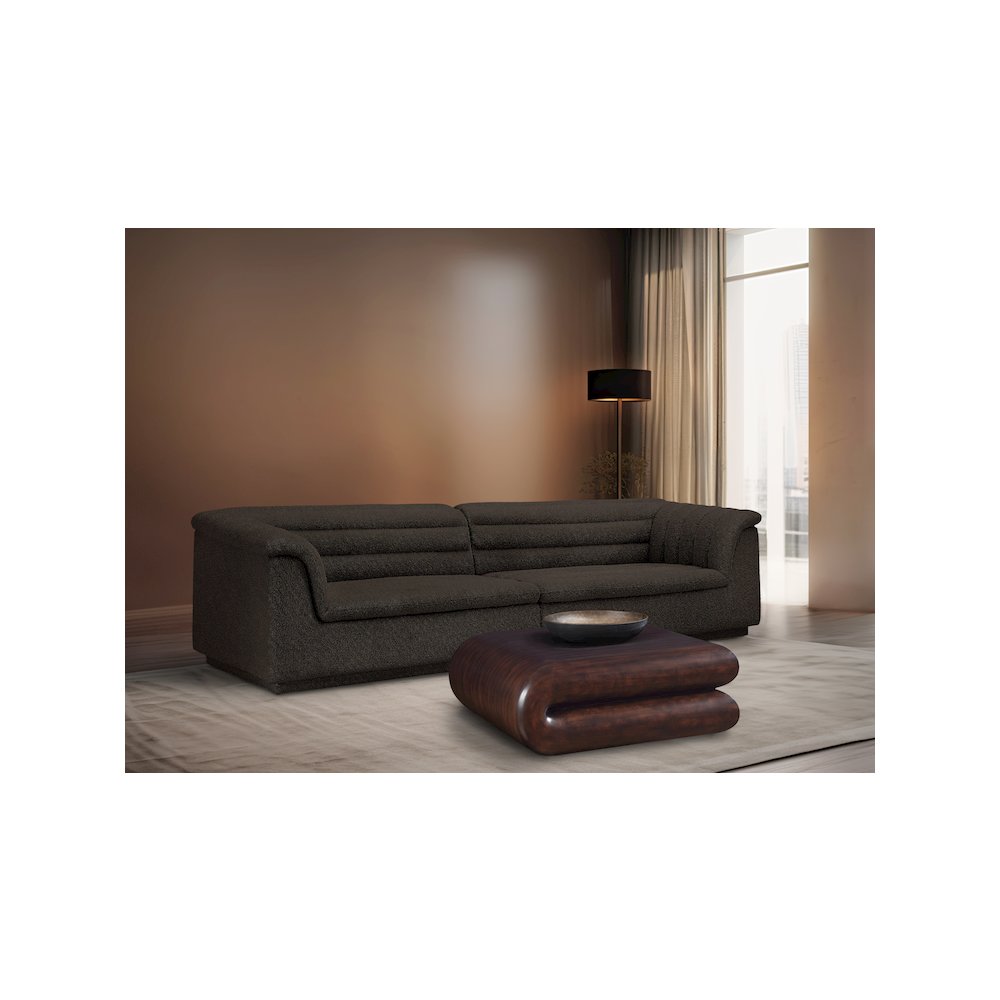 Cascade Brown Boucle Fabric Modular Sofa. Picture 2