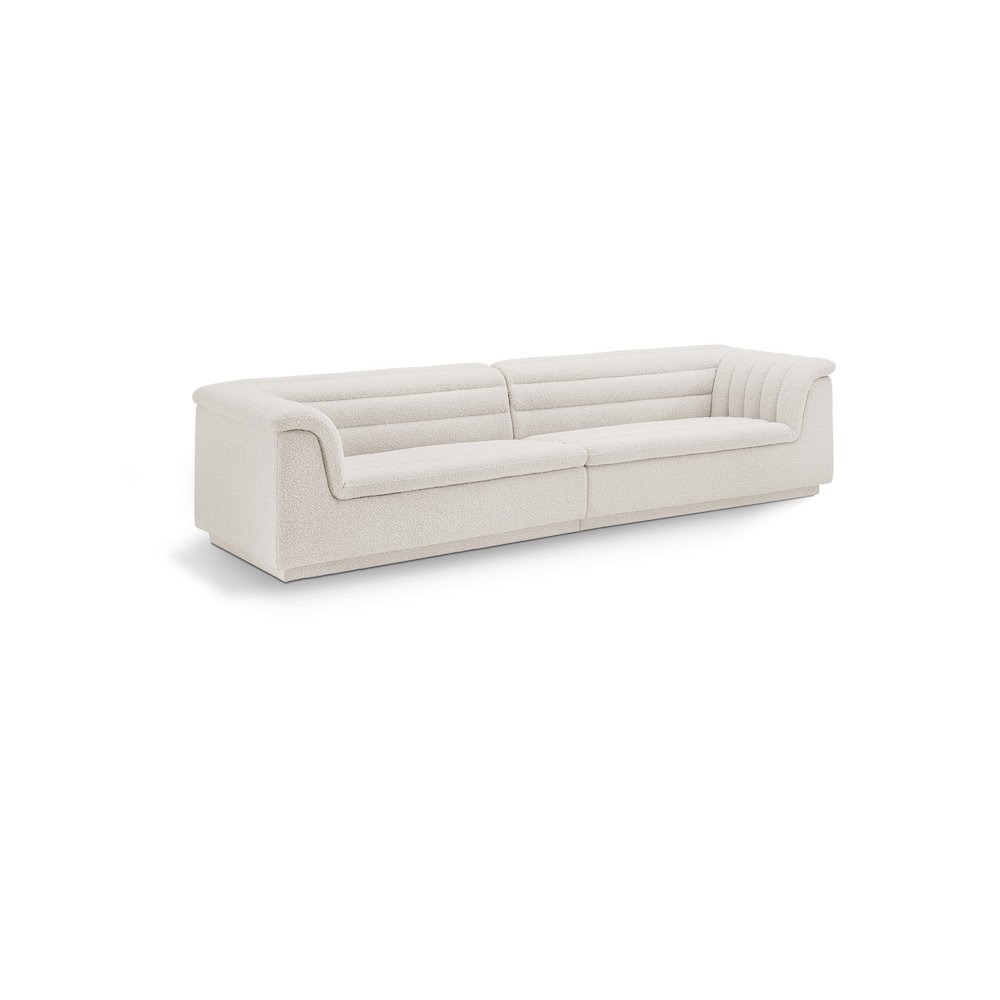 Cascade Cream Boucle Fabric Modular Sofa. Picture 1
